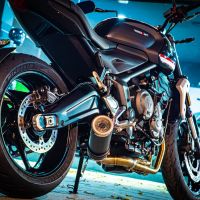 Triumph Trident 660 2021-2024, M3 Black Titanium, Full system exhaust, including removable db killer 