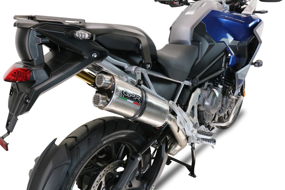 Triumph Tiger 1200 Gt - Rally 2022-2024, Dual Inox, Slip-on exhaust including removable db killer and link pipe 