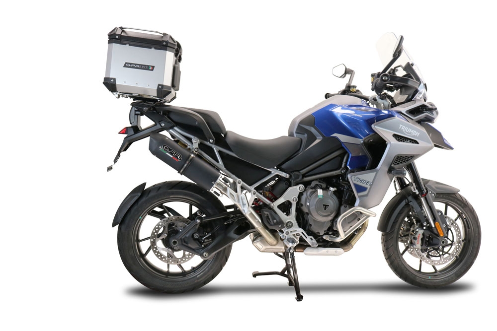 Triumph Tiger 1200 Gt - Rally 2022-2024, Furore Evo4 Nero, Slip-on exhaust including removable db killer and link pipe 