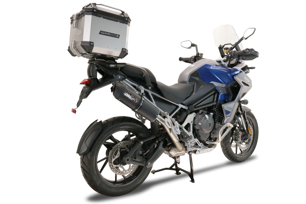 Triumph Tiger 1200 Gt - Rally 2022-2024, Furore Evo4 Nero, Slip-on exhaust including removable db killer and link pipe 