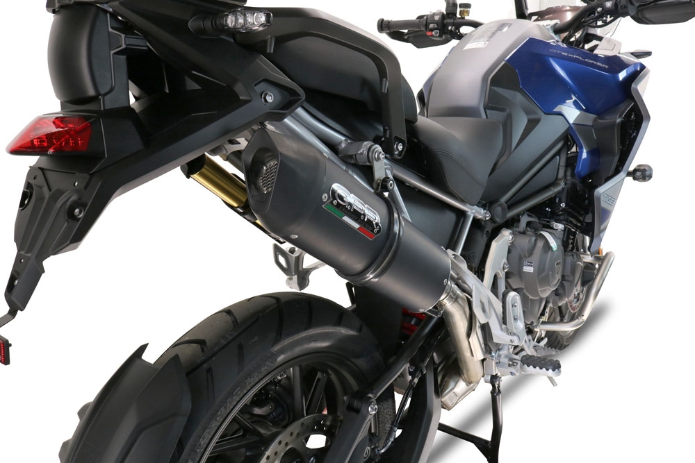 Triumph Tiger 1200 Gt - Rally 2022-2024, Furore Evo4 Nero, Slip-on exhaust including removable db killer and link pipe 