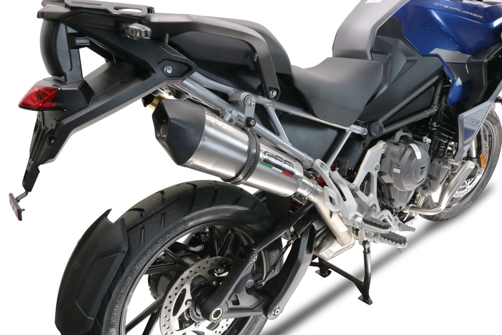 Triumph Tiger 1200 Gt - Rally 2022-2024, GP Evo4 Titanium, Slip-on exhaust including removable db killer and link pipe 