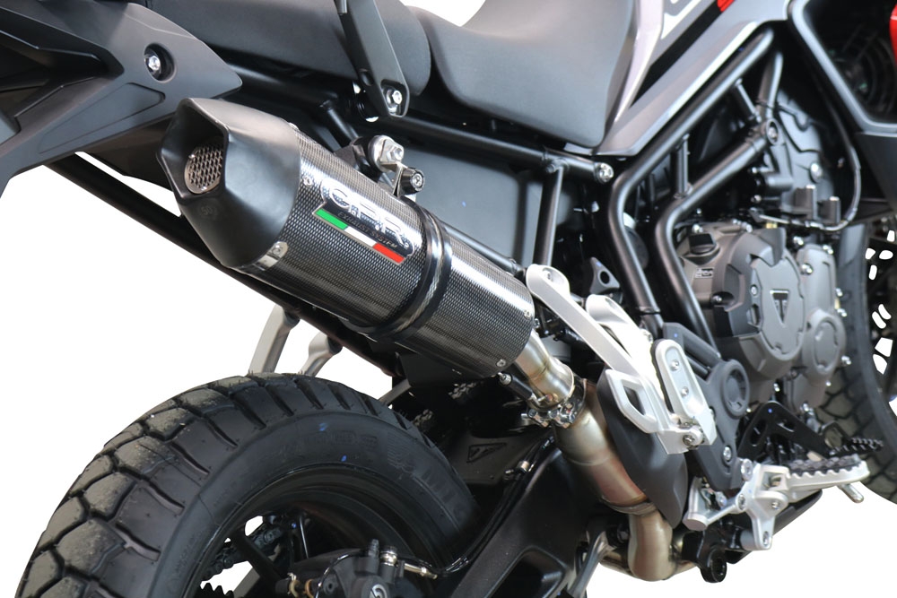 Triumph Tiger 850 2020-2024, GP Evo4 Poppy, Slip-on exhaust including removable db killer and link pipe 