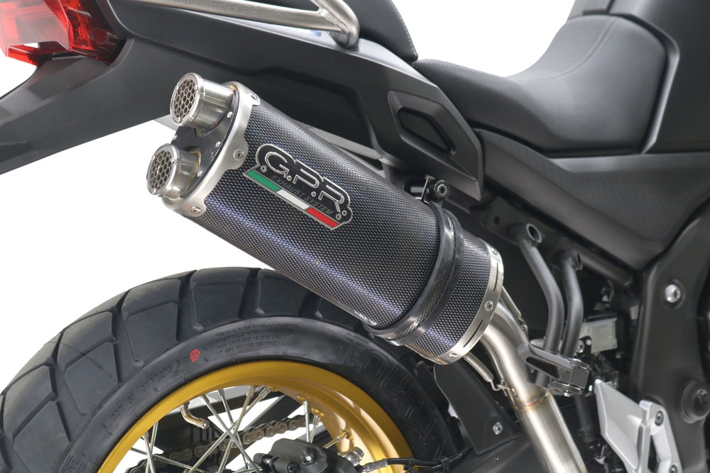 GPR exhaust compatible with  Voge 525DSX 2023-2024, Dual Poppy, Slip-on exhaust including removable db killer and link pipe 