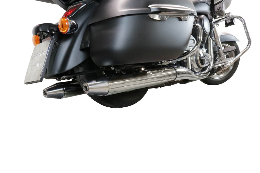 Kawasaki Vulcan VN 1700 Voyager ABS 2011-2016, Maxy Deeptone Cruiser, Dual slip-on including removable db killers and link pipes 