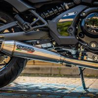 Exhaust system compatible with Kawasaki Versys 650 2021-2022, Ultracone, Homologated legal full system exhaust, including removable db killer and catalyst 