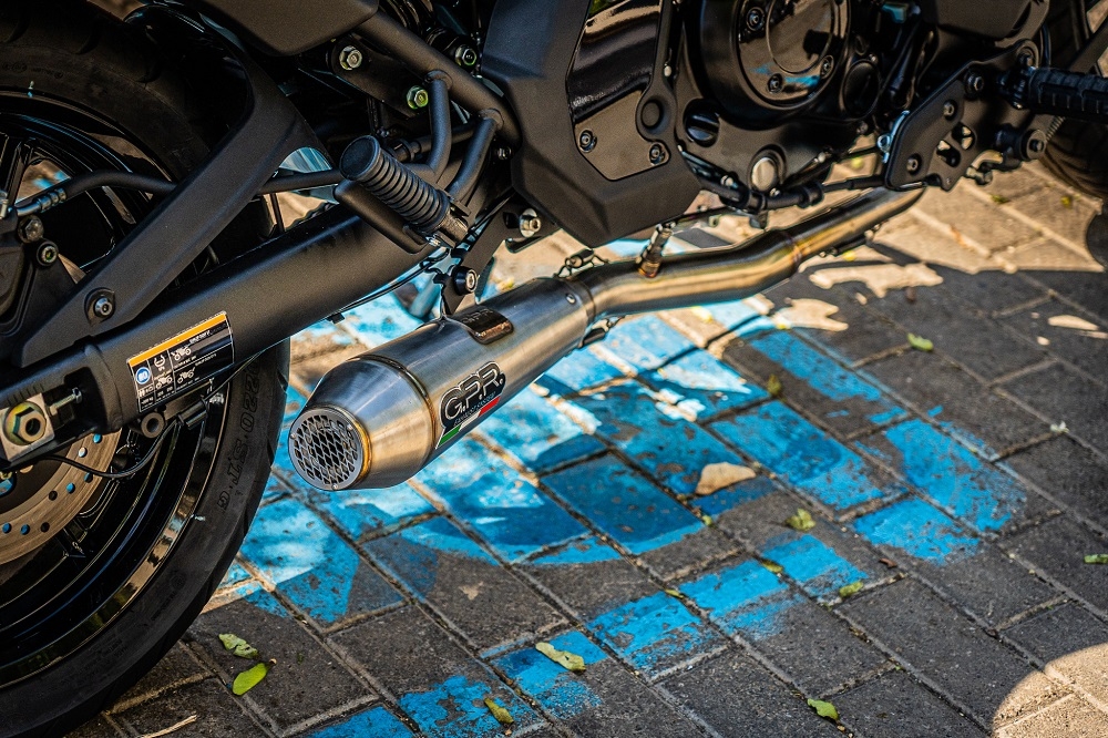 Exhaust system compatible with Kawasaki Vulcan 650 S 2015-2023, Ultracone, Homologated legal full system exhaust, including removable db killer and catalyst 