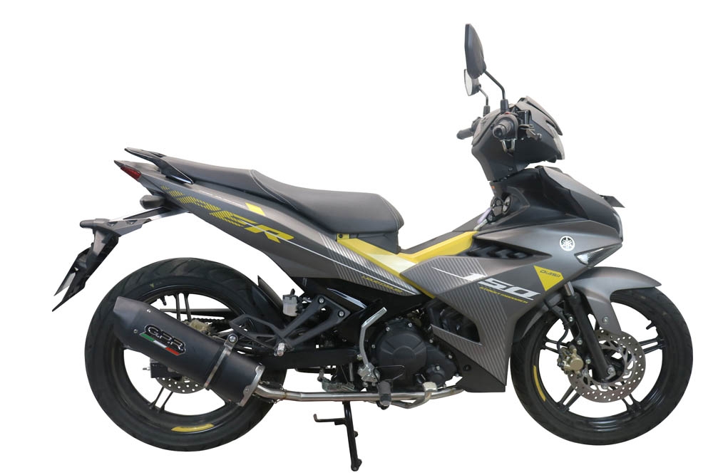 GPR exhaust compatible with  Yamaha Sniper 150 2021-2022, Furore Nero, Full system exhaust, including removable db killer 