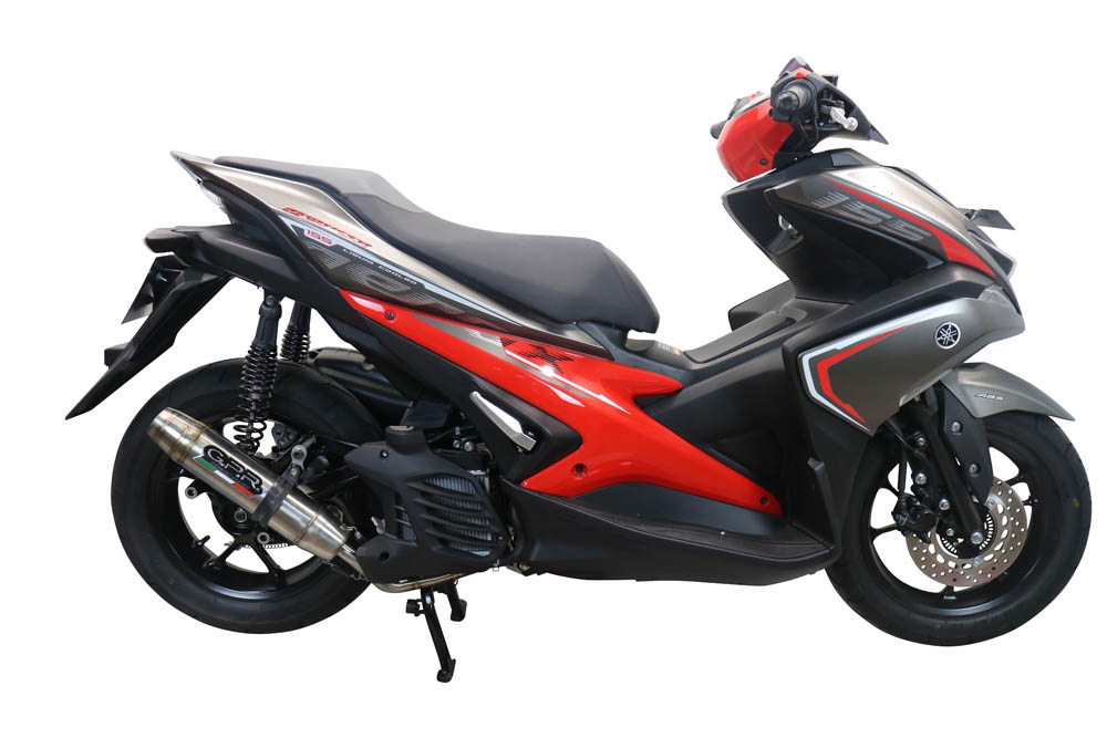 GPR exhaust compatible with  Yamaha Aerox 155 2021-2022, Deeptone Inox, Full system exhaust, including removable db killer 