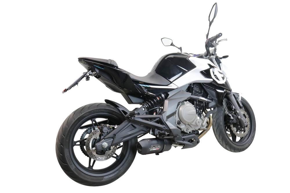 Cf Moto 650 Mt 2021-2024, Furore Nero, Slip-on exhaust, including link pipe and removable db killer 