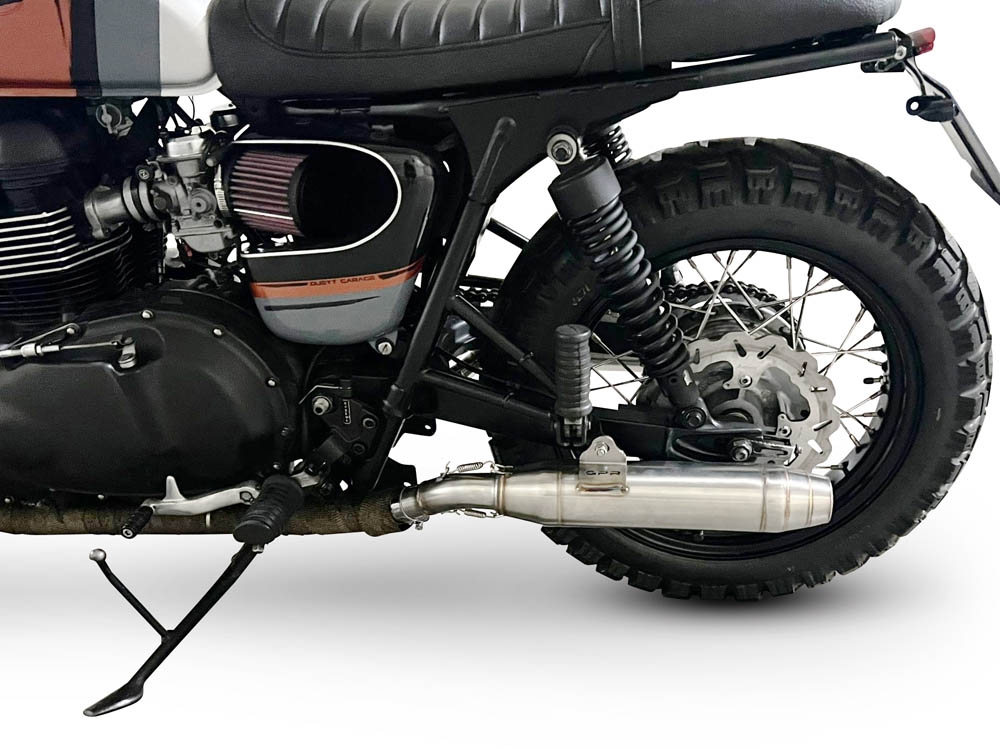 Triumph BONNEVILLE T100 2001-2014, Deeptone Inox, Dual slip-on including removable db killers and link pipes 