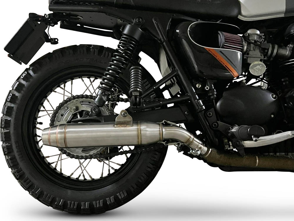 Triumph BONNEVILLE T100 2001-2014, Deeptone Inox, Dual slip-on including removable db killers and link pipes 