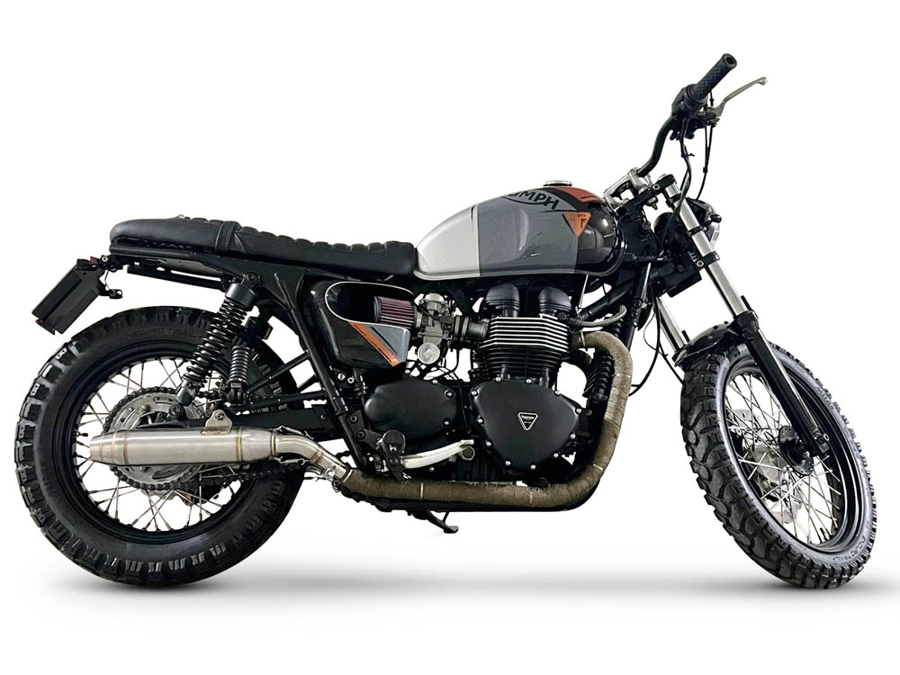 Triumph BONNEVILLE T100 2001-2014, Deeptone Inox, Dual slip-on including removable db killers and link pipes 