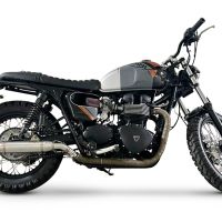 Triumph BONNEVILLE T100 2001-2014, Deeptone Inox, Dual slip-on including removable db killers and link pipes 