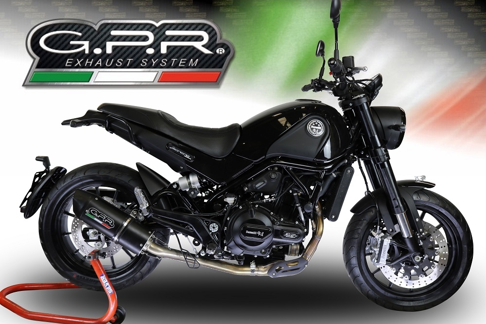 Exhaust compatible with Benelli Leoncino 500 Trail 2017-2020, Furore Poppy, Slip-on exhaust including removable db killer and link pipe 