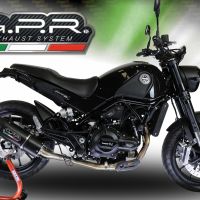 Exhaust compatible with Benelli Leoncino 500 Trail 2017-2020, Furore Poppy, Slip-on exhaust including removable db killer and link pipe 