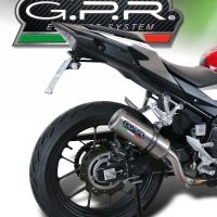 GPR exhaust compatible with  Honda CB400X 2013-2015, M3 Inox , Slip-on exhaust including removable db killer and link pipe 