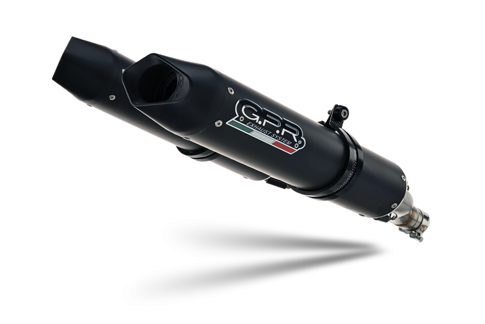 GPR exhaust compatible with  Aprilia Shiver 750 Gt 2007-2016, Furore Nero, Dual slip-on exhausts including link pipes 