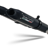 GPR exhaust compatible with  Aprilia Shiver 750 Gt 2007-2016, Furore Nero, Dual slip-on exhausts including link pipes 