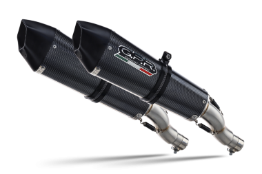 Aprilia Dorsoduro 900 2017-2020, GP Evo4 Poppy, Dual slip-on including removable db killers and link pipes 