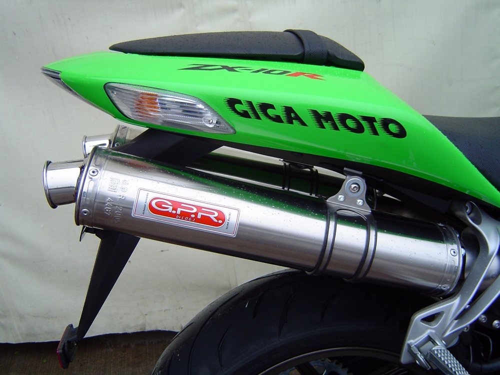 GPR exhaust compatible with  Kawasaki ZX-10R 2006-2007, Inox oval, Dual bolt-on silencers including removable db killers 