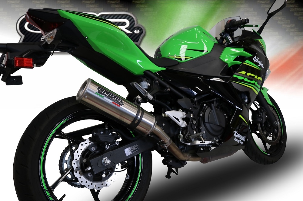 GPR exhaust compatible with  Kawasaki Ninja 400 2023-2024, M3 Titanium Natural, Full system exhaust 