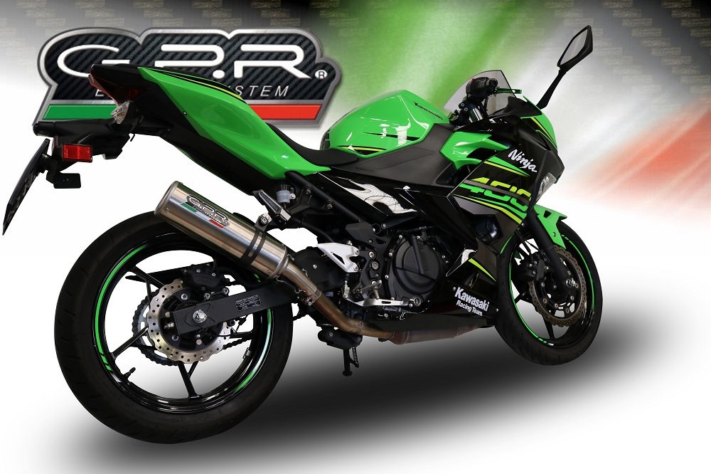 GPR exhaust compatible with  Kawasaki Ninja 400 2023-2024, M3 Titanium Natural, Full system exhaust 