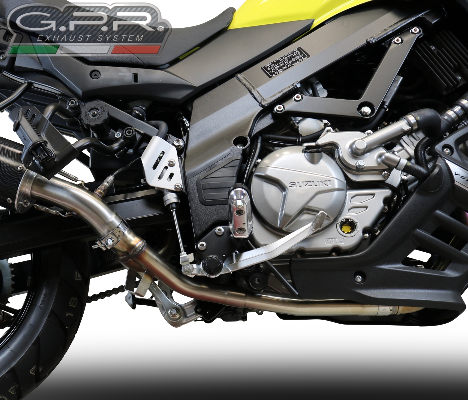 GPR exhaust compatible with  Suzuki V-Strom 650 2021-2024, M3 Inox , Mid-Full system exhaust including removable db killer 